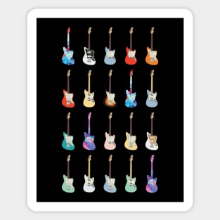 Offset Style Electric Guitar Icons Huge Collection Sticker